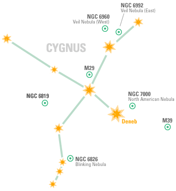 Constellation Map: Cygnus