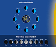 Moon's Orbit and Earth, and Phases